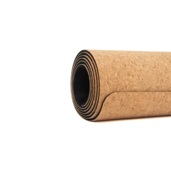 Tapete de Ioga em tecido de cortiça natural com EPDM preto - 1830x650x4mm